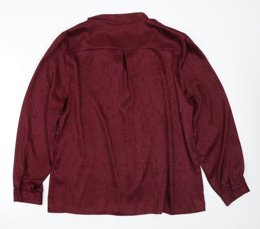 Soon Womens Red Animal Print  Basic Button-Up Size 18