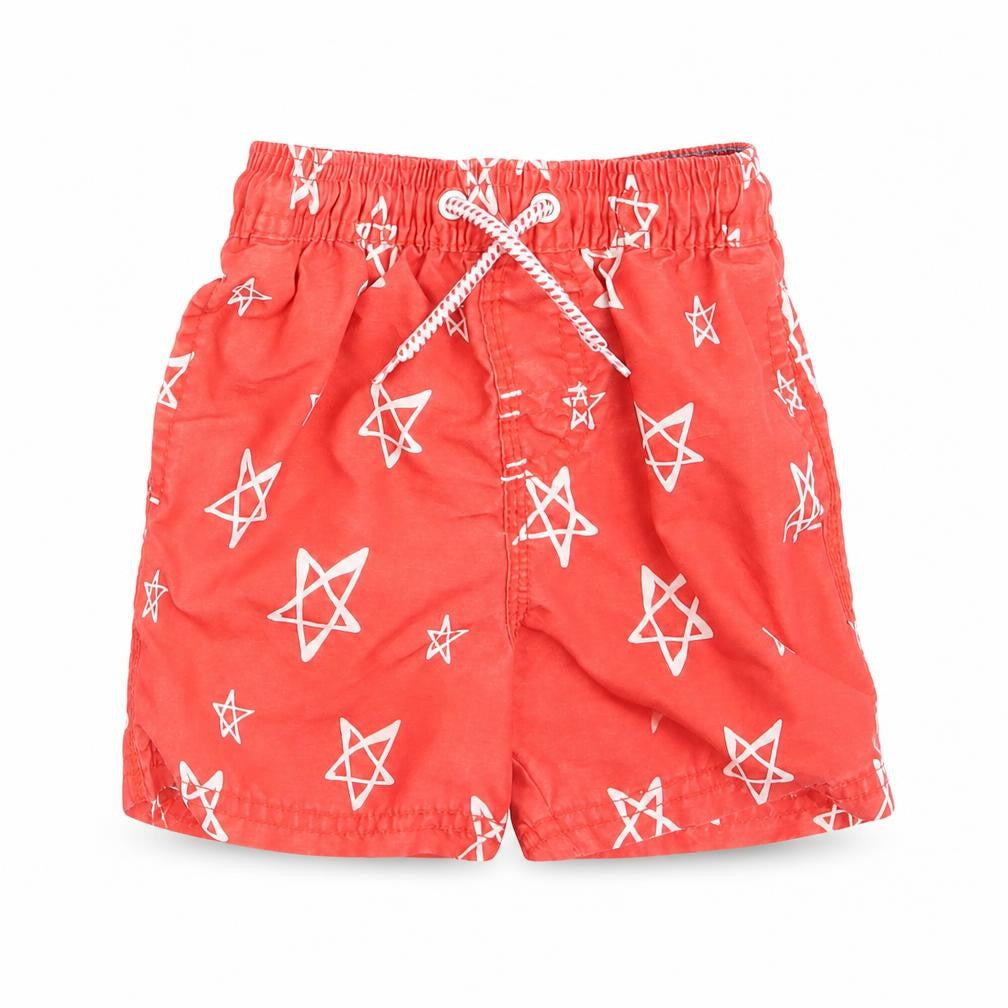 Front view of Next boys’ red cropped trousers, size 18-24, months - start print shorts