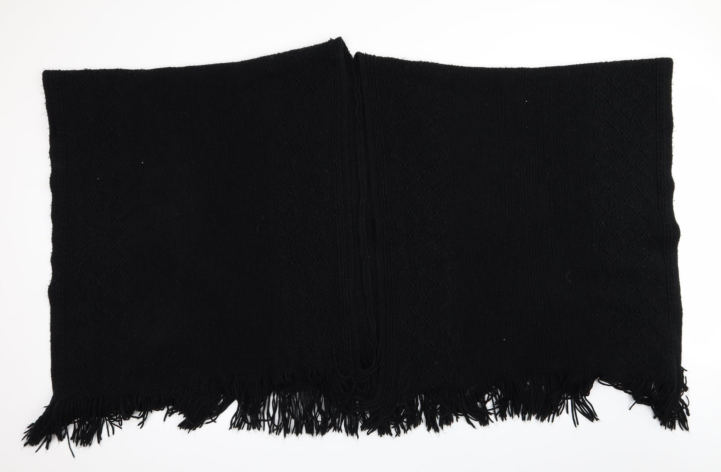 Preworn Womens Black Geometric   Shawl/Wrap   - Shall