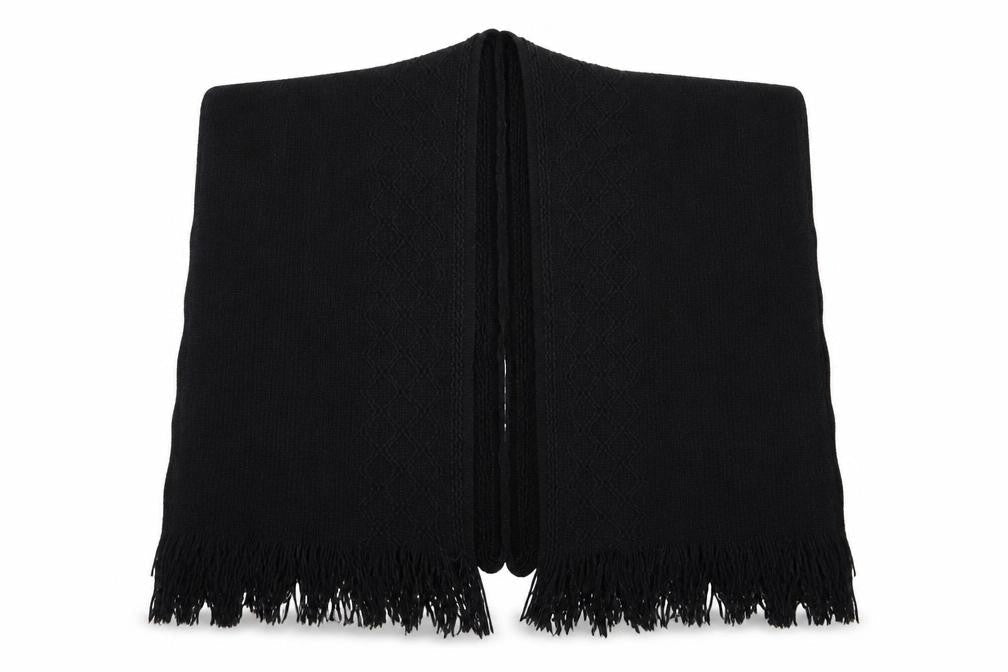 Preworn Womens Black Geometric   Shawl/Wrap   - Shall