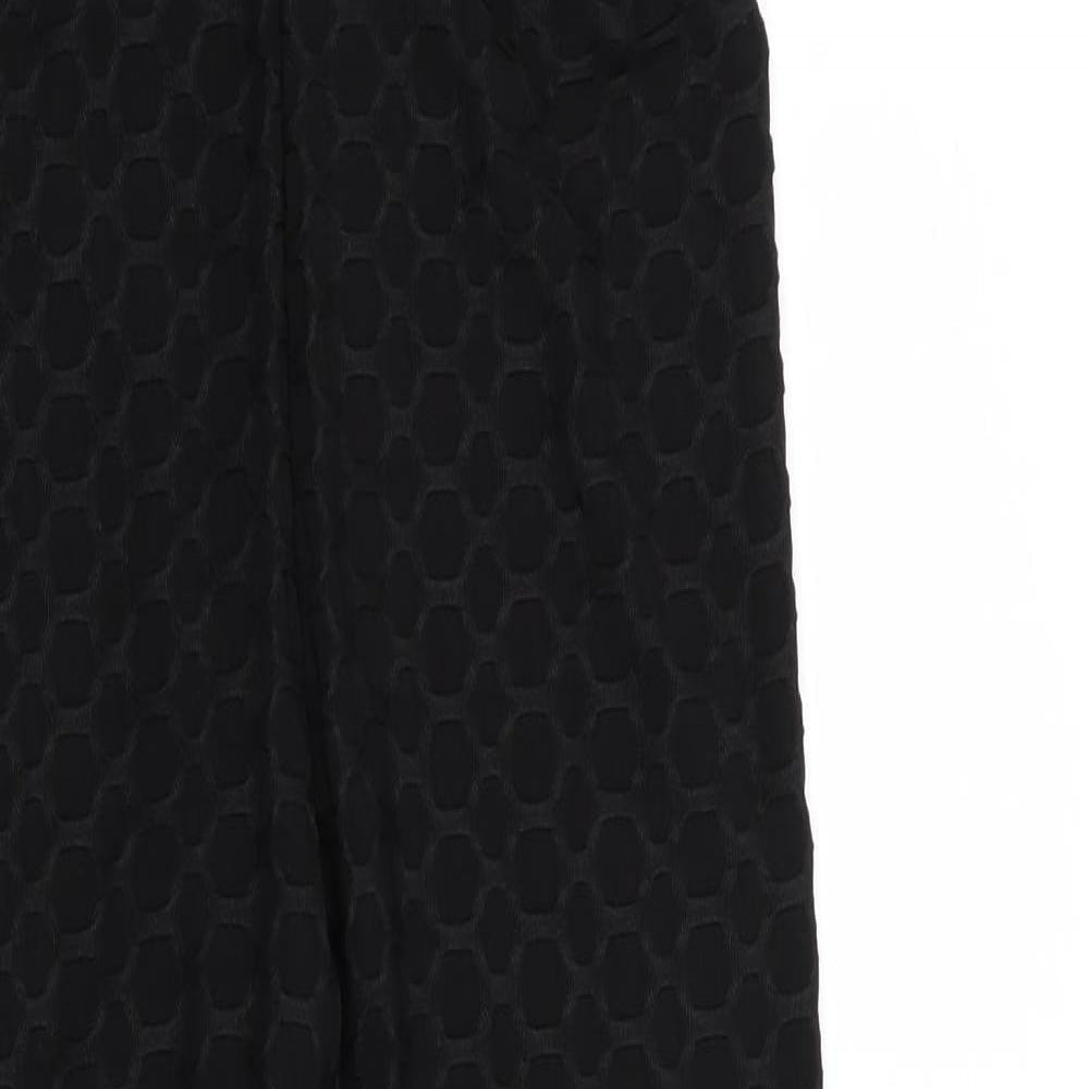 Preworn Womens Black Geometric  Jegging Leggings Size L L25 in - Tie back with Elastication