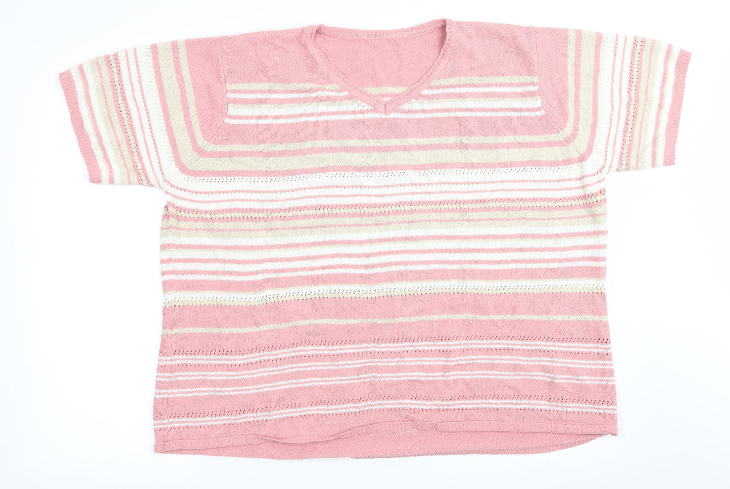 Preworn Womens Pink Striped  Pullover Jumper