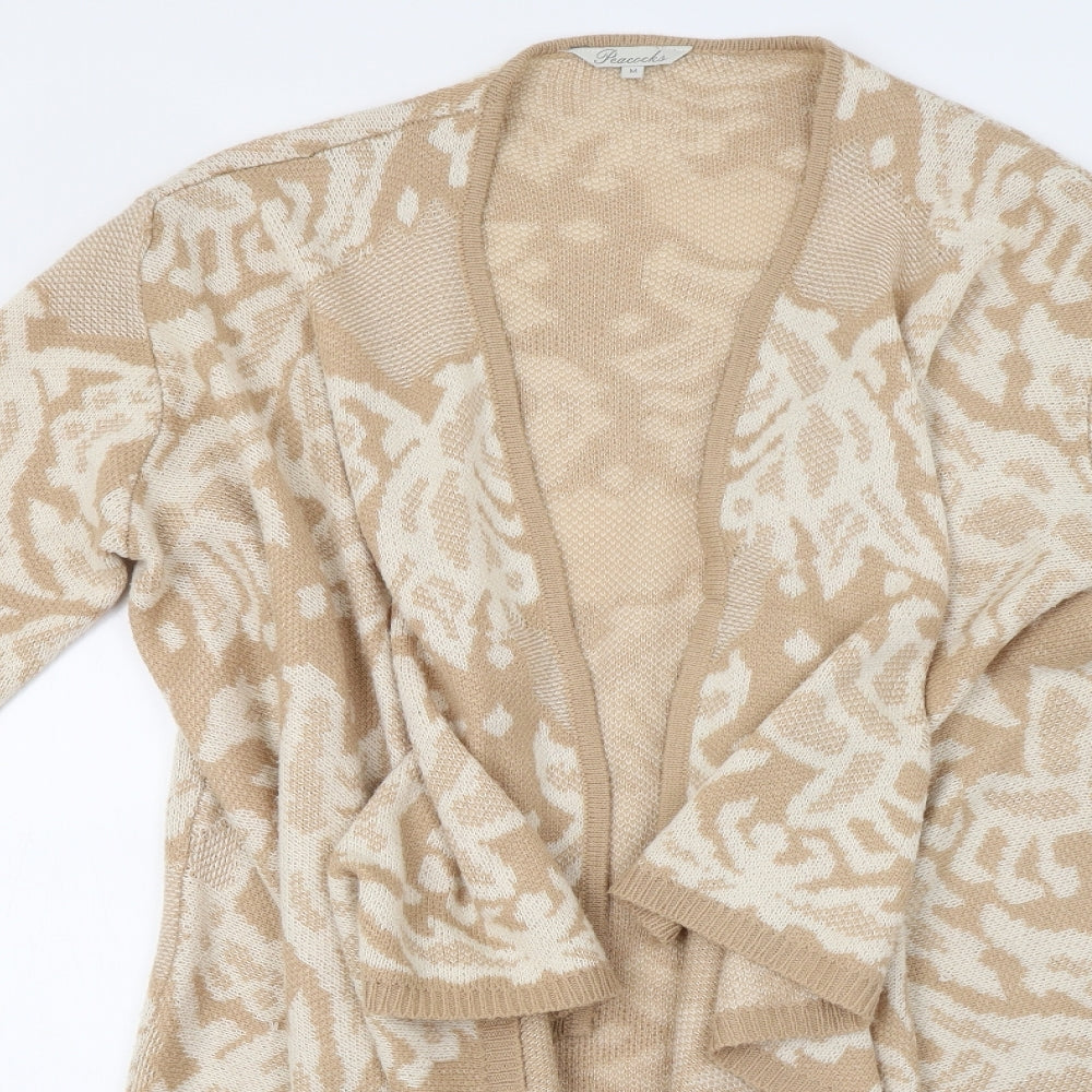 Peacocks Womens Beige Geometric Knit Cardigan Jumper Size M