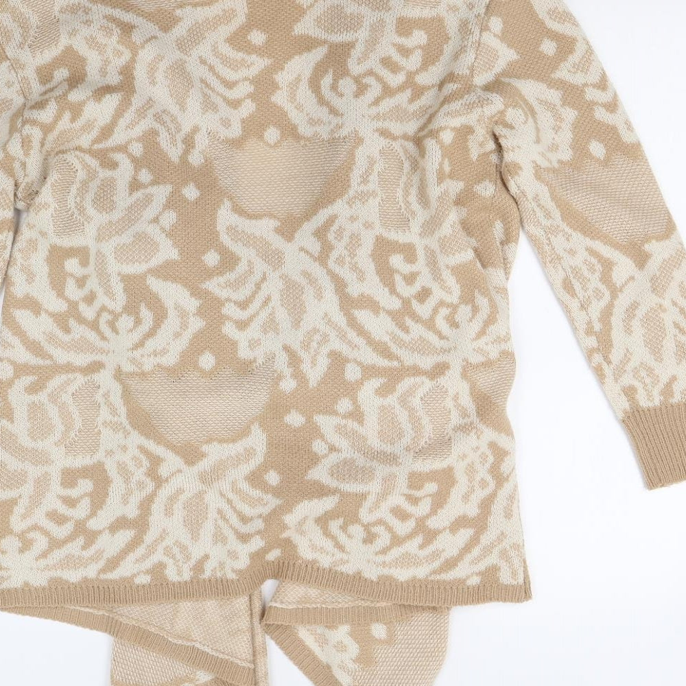 Peacocks Womens Beige Geometric Knit Cardigan Jumper Size M