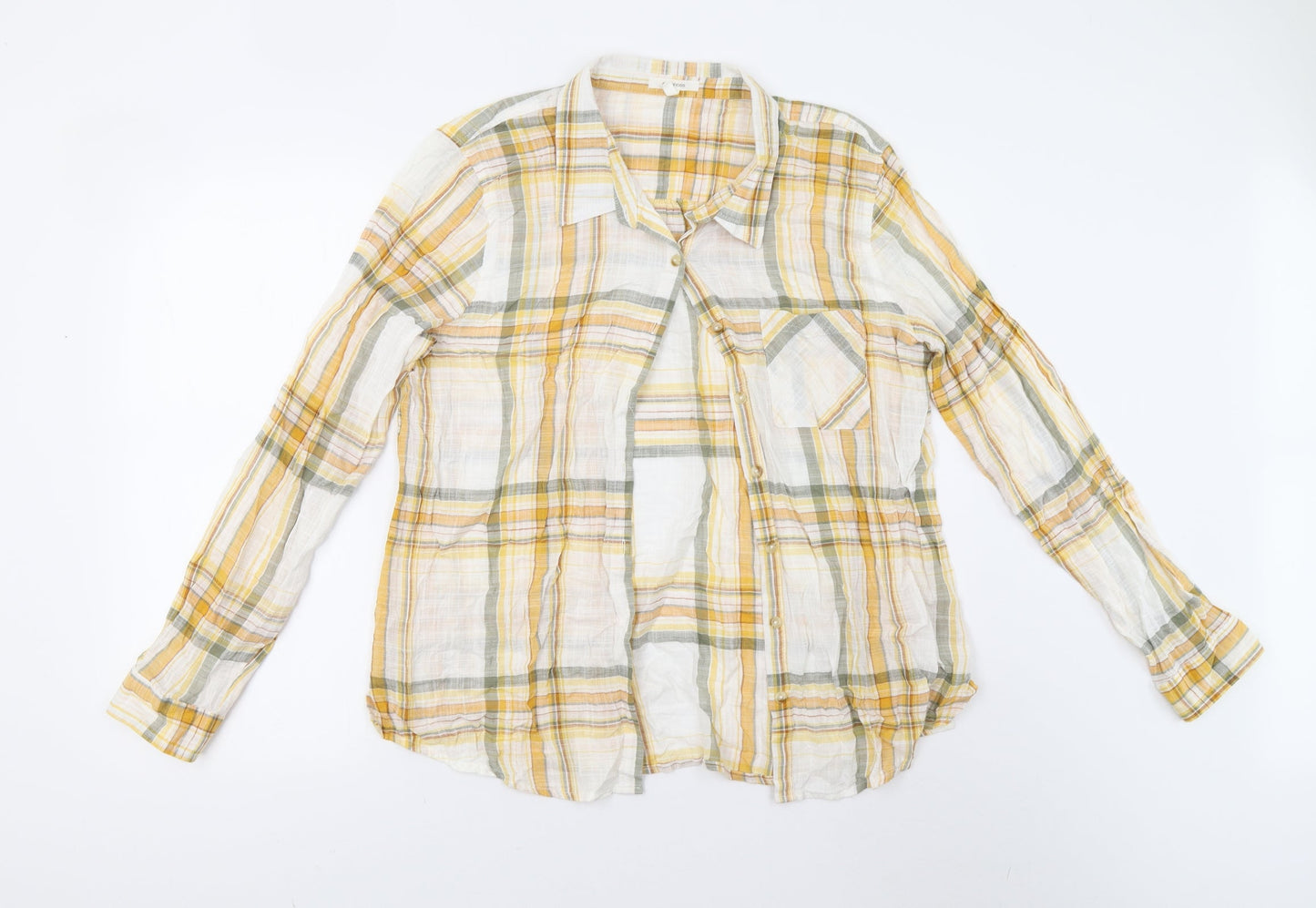 Maurices Mens Yellow Check   Button-Up Size XL