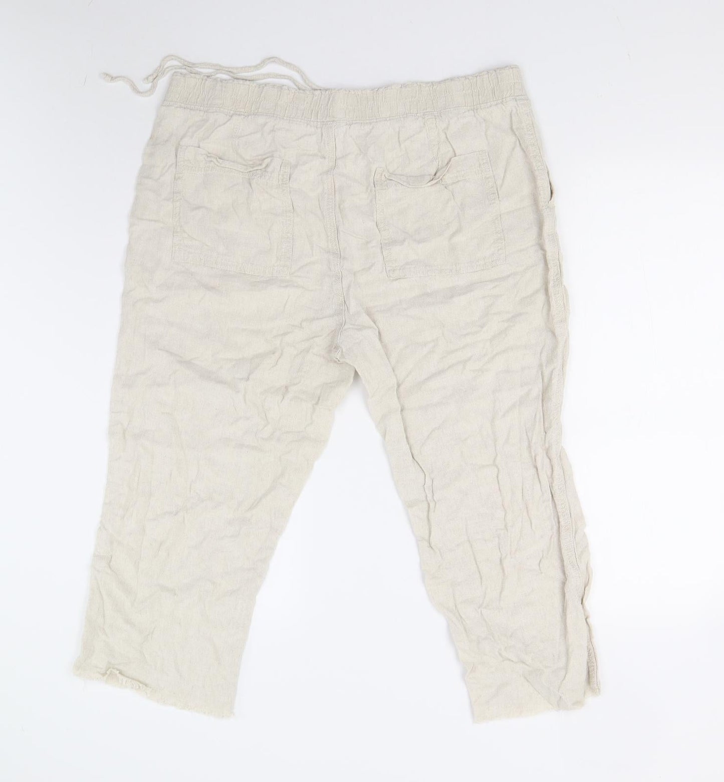 F&F Womens Beige   Pedal Pusher Trousers Size 18 L21 in