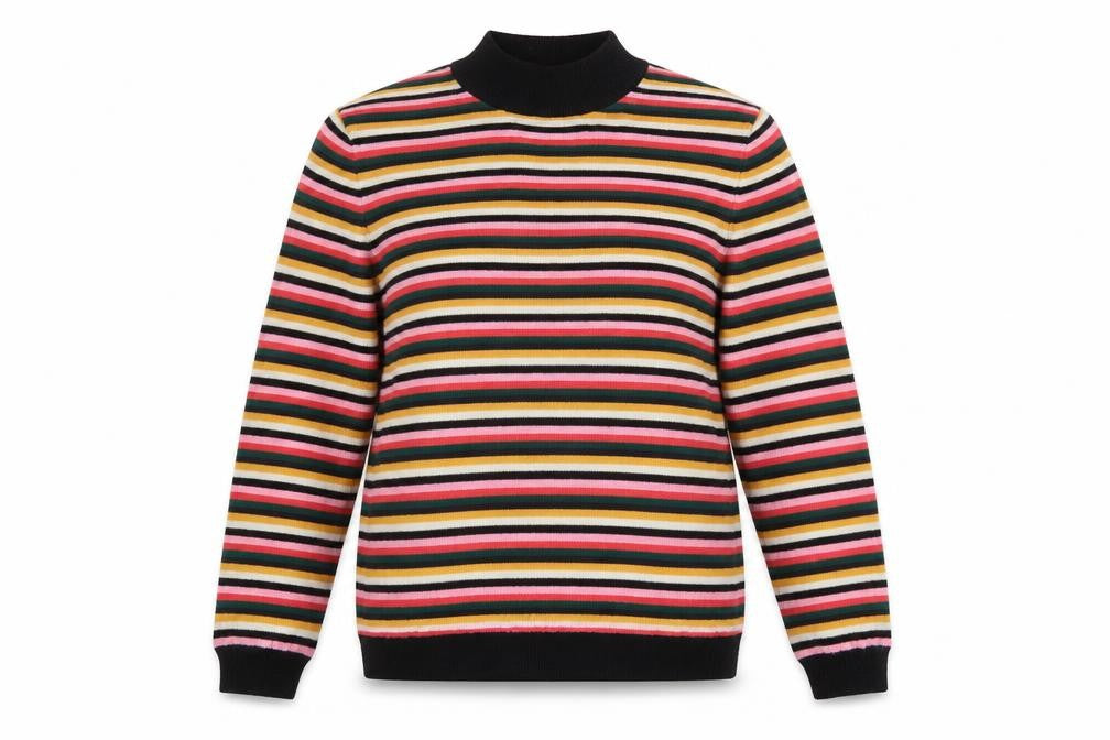 Front view of Papaya women’s multicoloured striped knit jumper, size UK 14