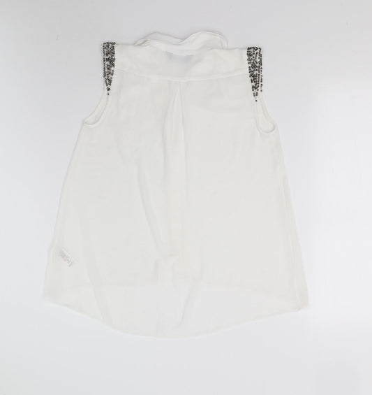 Dorothy Perkins Womens White   Basic Button-Up Size 8