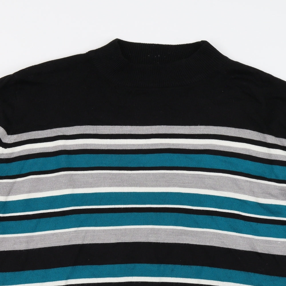 BM Collection Womens Multicoloured Striped Knit Pullover Jumper Size M
