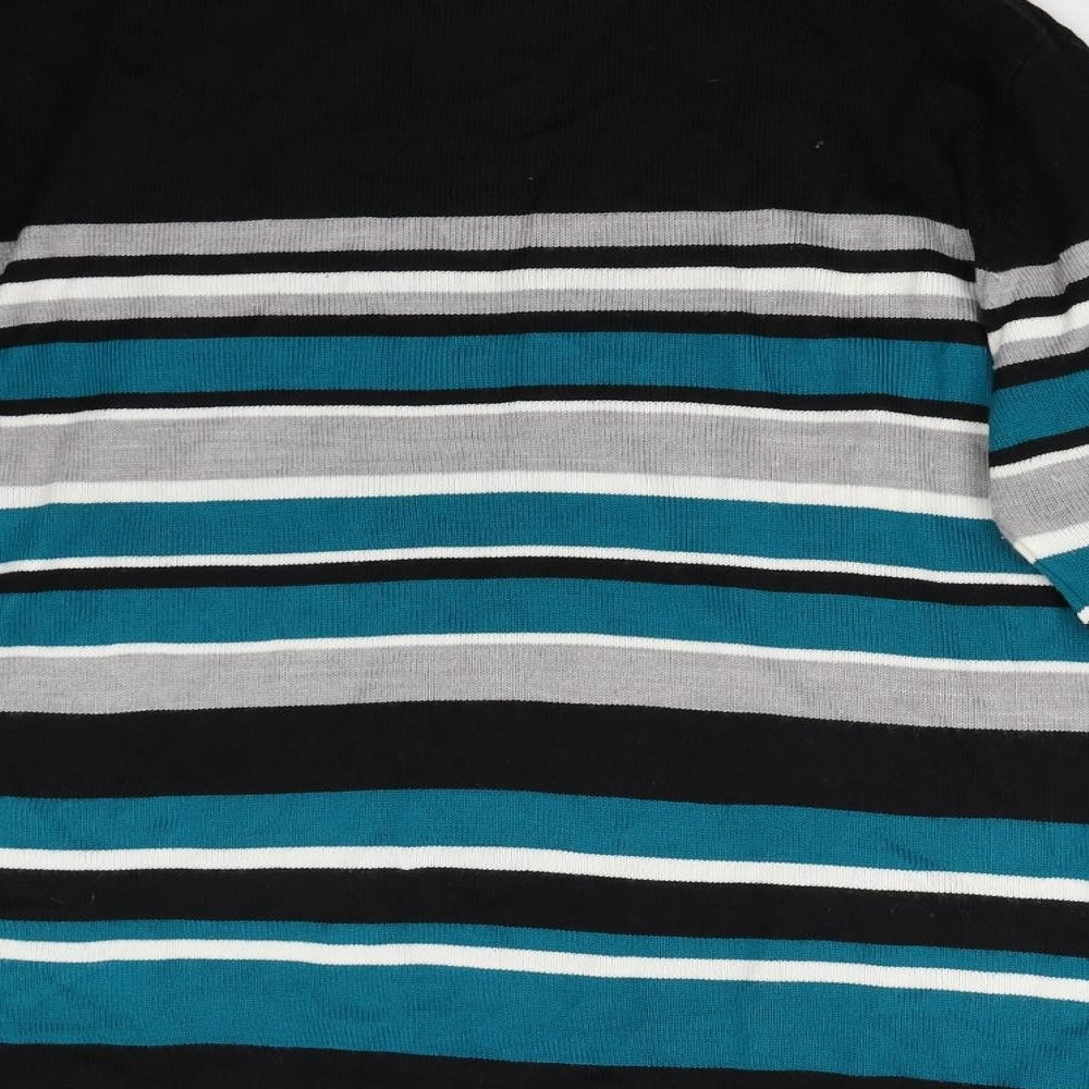 BM Collection Womens Multicoloured Striped Knit Pullover Jumper Size M