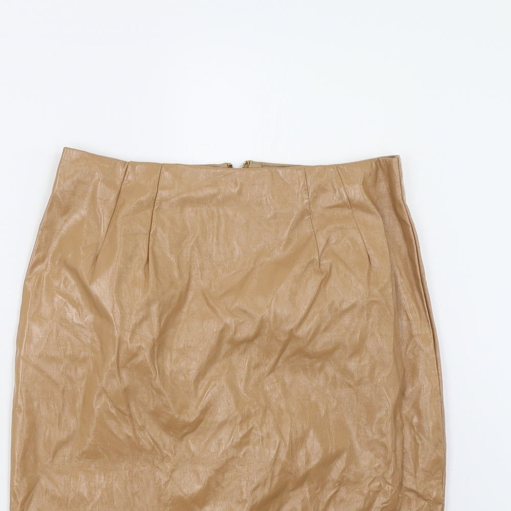 Topshop Womens Beige   Straight & Pencil Skirt Size 10