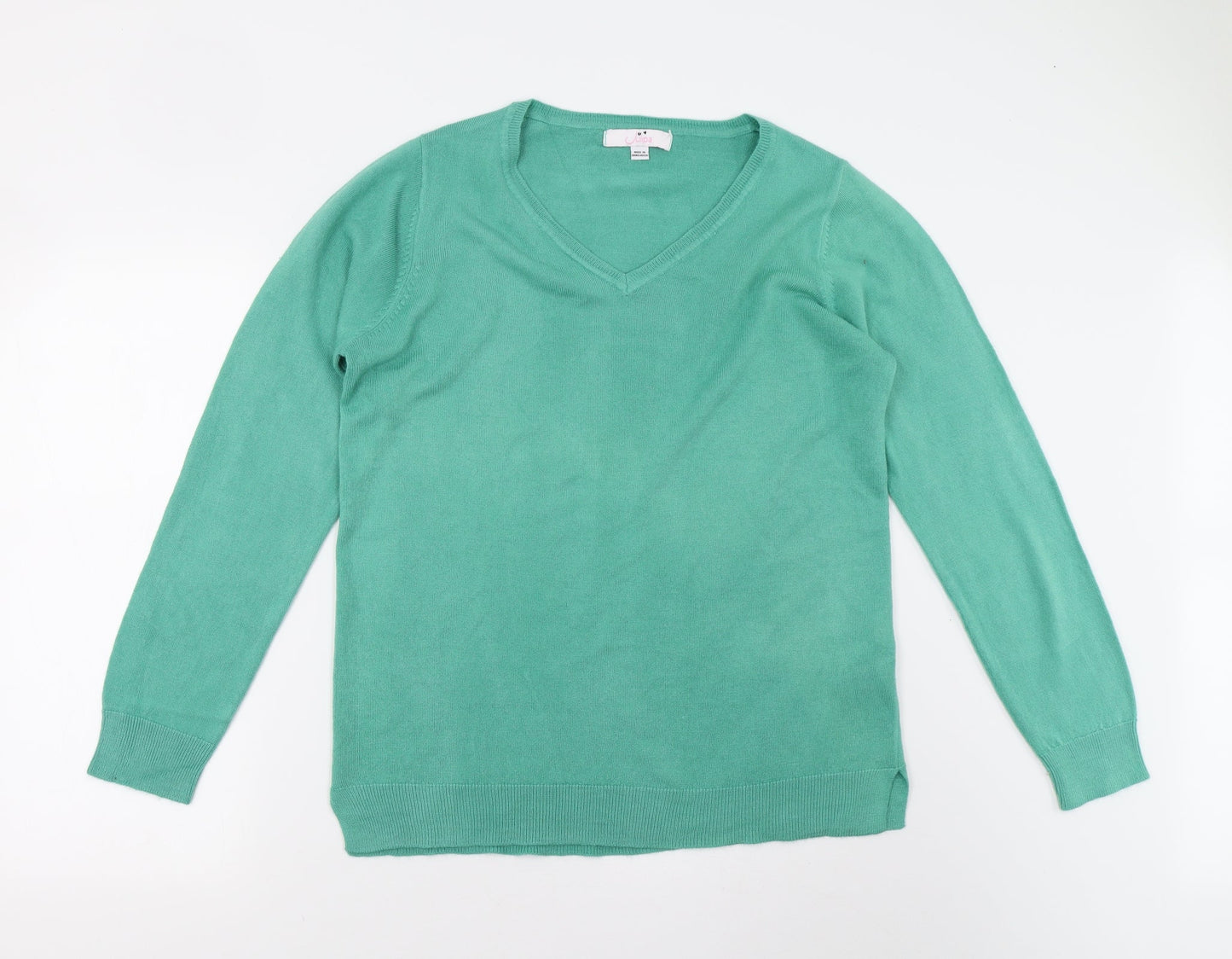 Julipa Womens Green  Knit Pullover Jumper Size 12