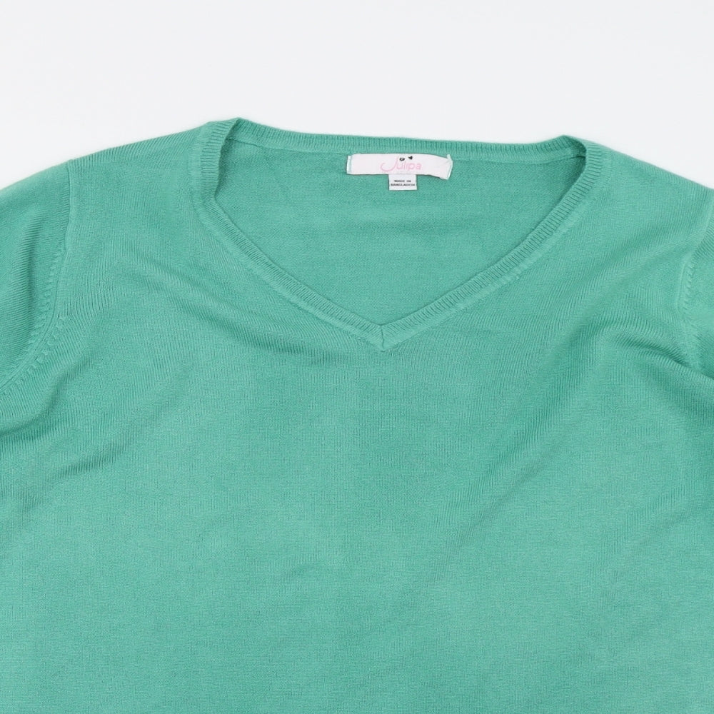 Julipa Womens Green  Knit Pullover Jumper Size 12