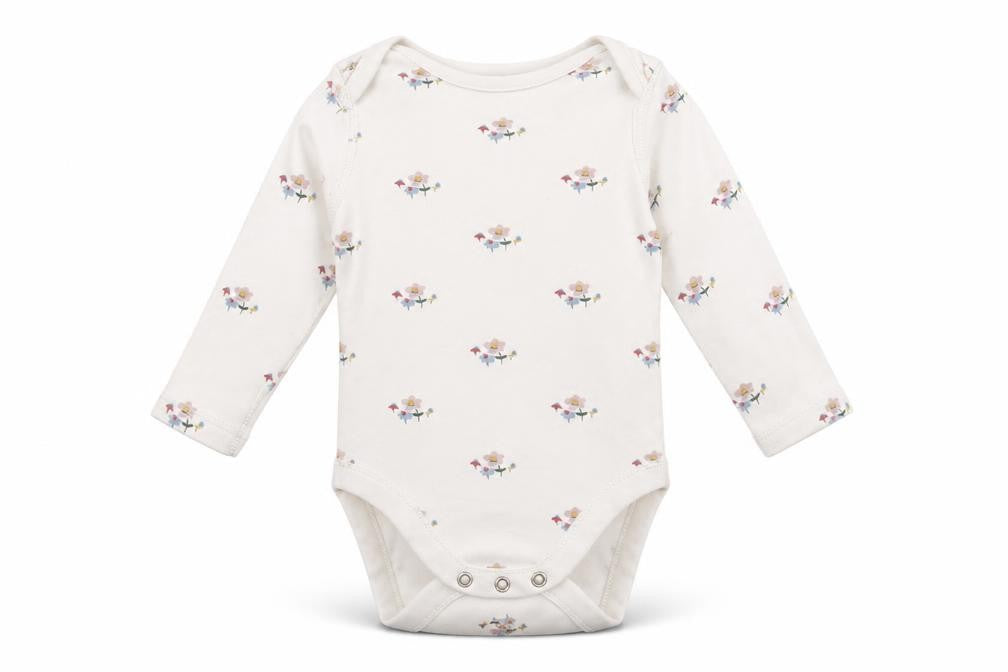 M&S Girls White Floral  Babygrow One-Piece Size 9-12 Months