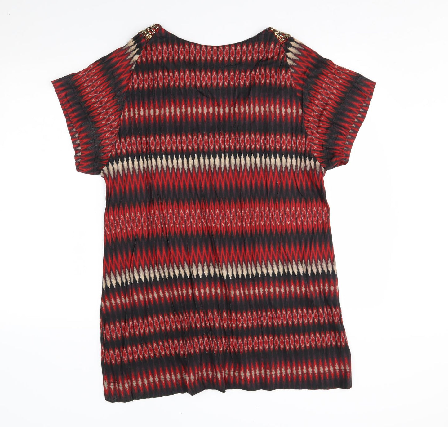 Tommy & Kate Womens Red Fair Isle  Basic Blouse Size 18