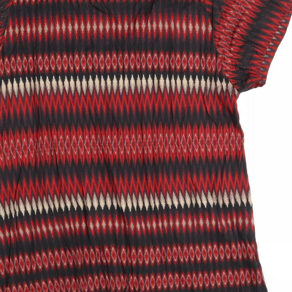 Tommy & Kate Womens Red Fair Isle  Basic Blouse Size 18
