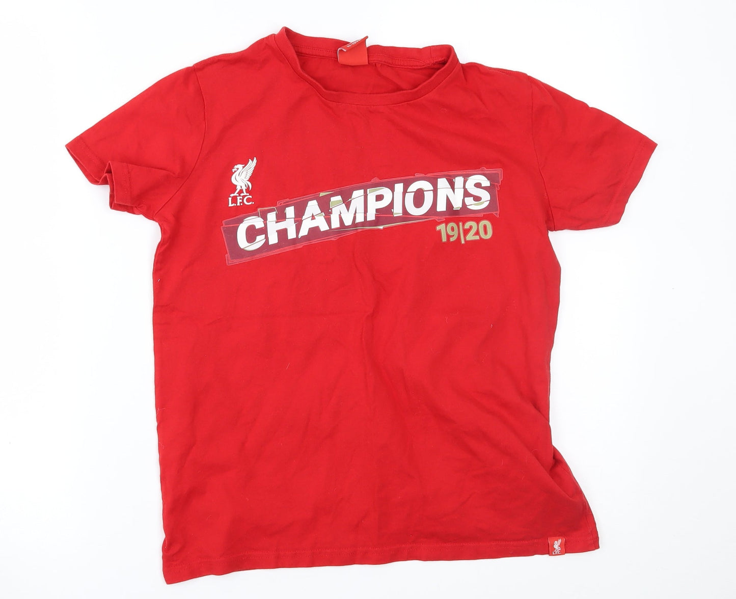 LFC Boys Red   Basic T-Shirt Size 11-12 Years  - champions 19/20