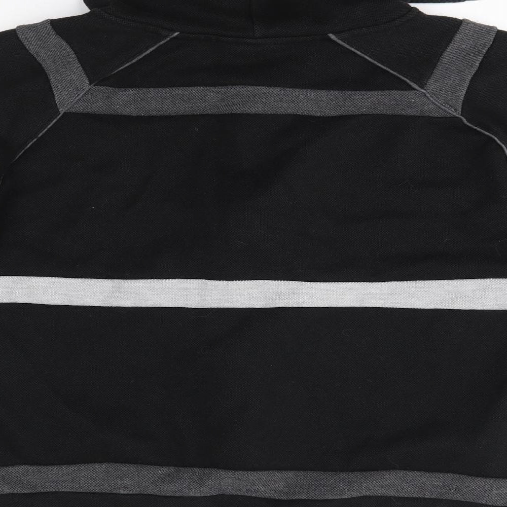 Lonsdale Womens Black Striped  Pullover Hoodie Size M