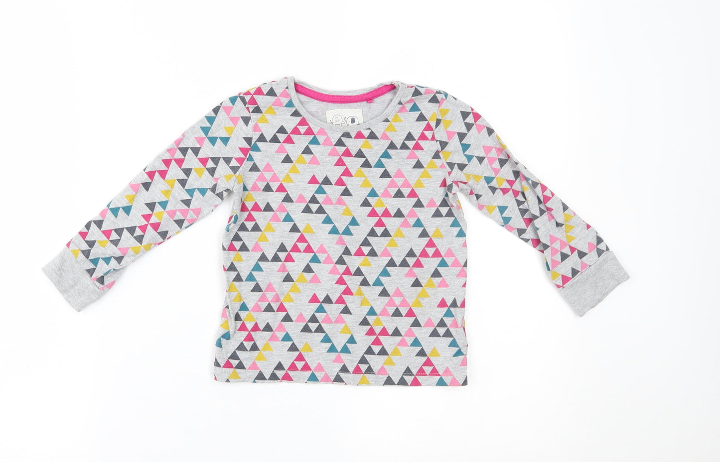 NEXT Girls Grey Geometric  Basic T-Shirt Size 2-3 Years