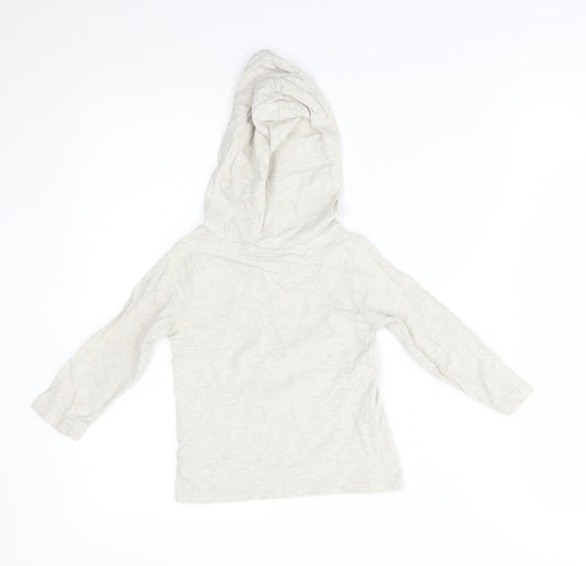 Gap Boys Grey   Pullover Hoodie Size 2 Years  - pug with reindeer antlers