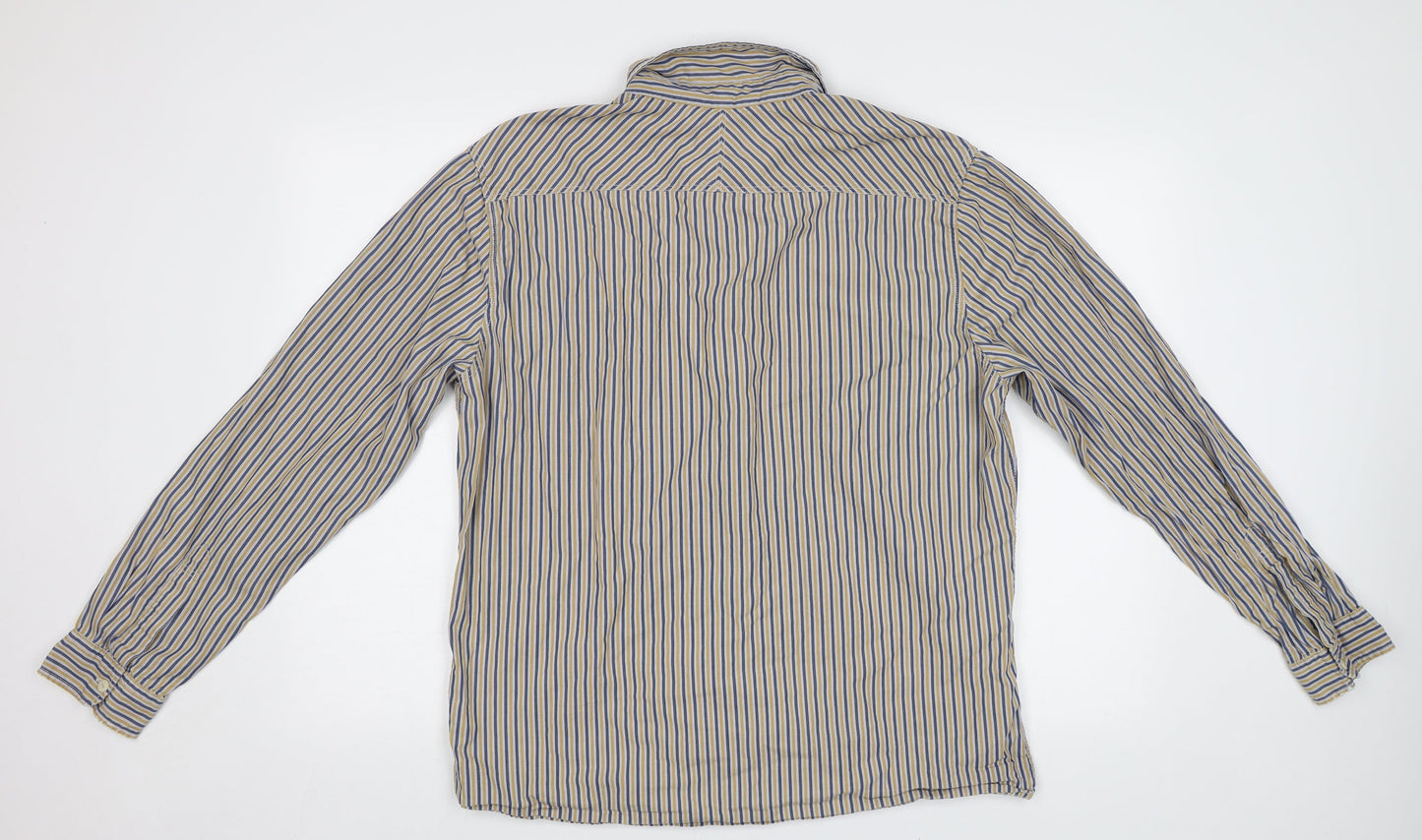 NEXT Mens Yellow Striped   Button-Up Size XL
