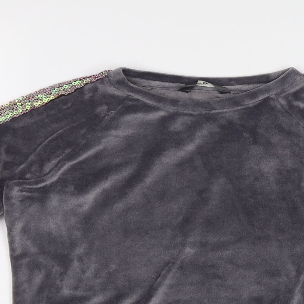 George Girls Grey   Pullover Sweatshirt Size 10-11 Years  - Sequin detail