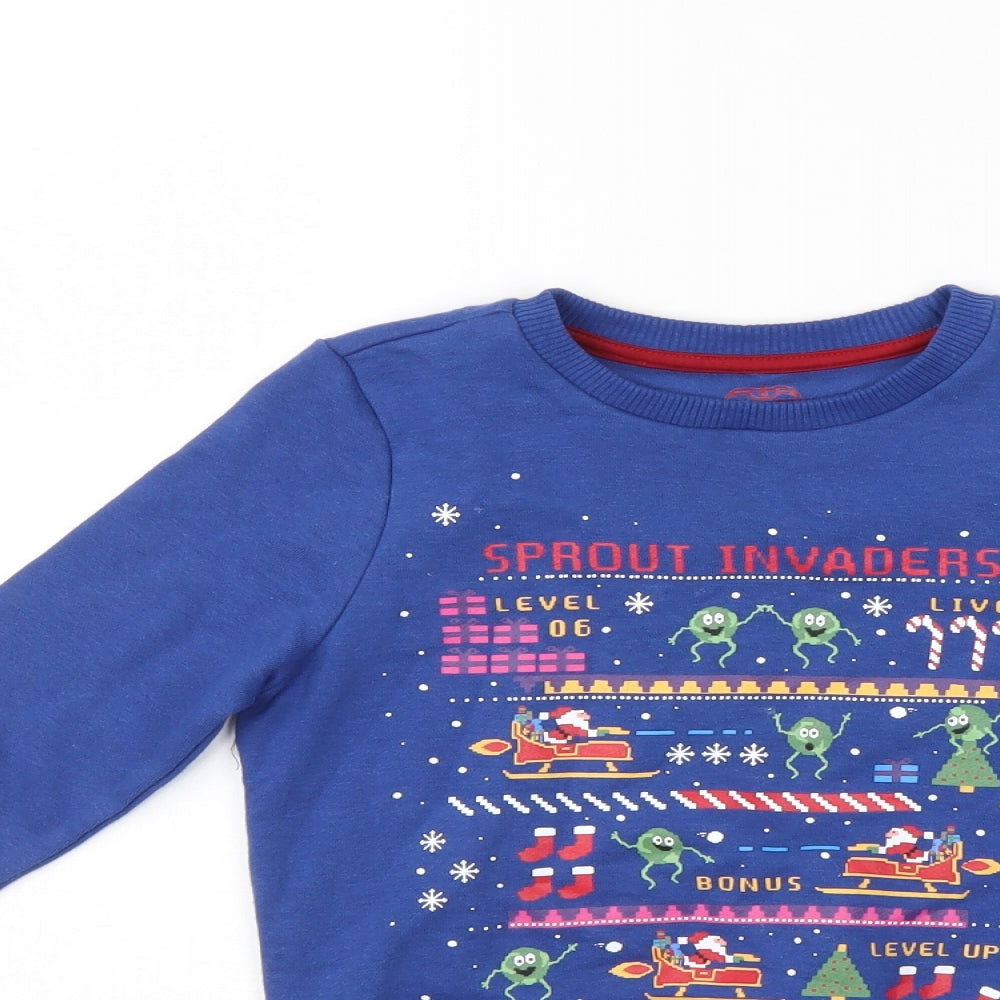 F&F Boys Blue   Pullover Sweatshirt Size 5-6 Years