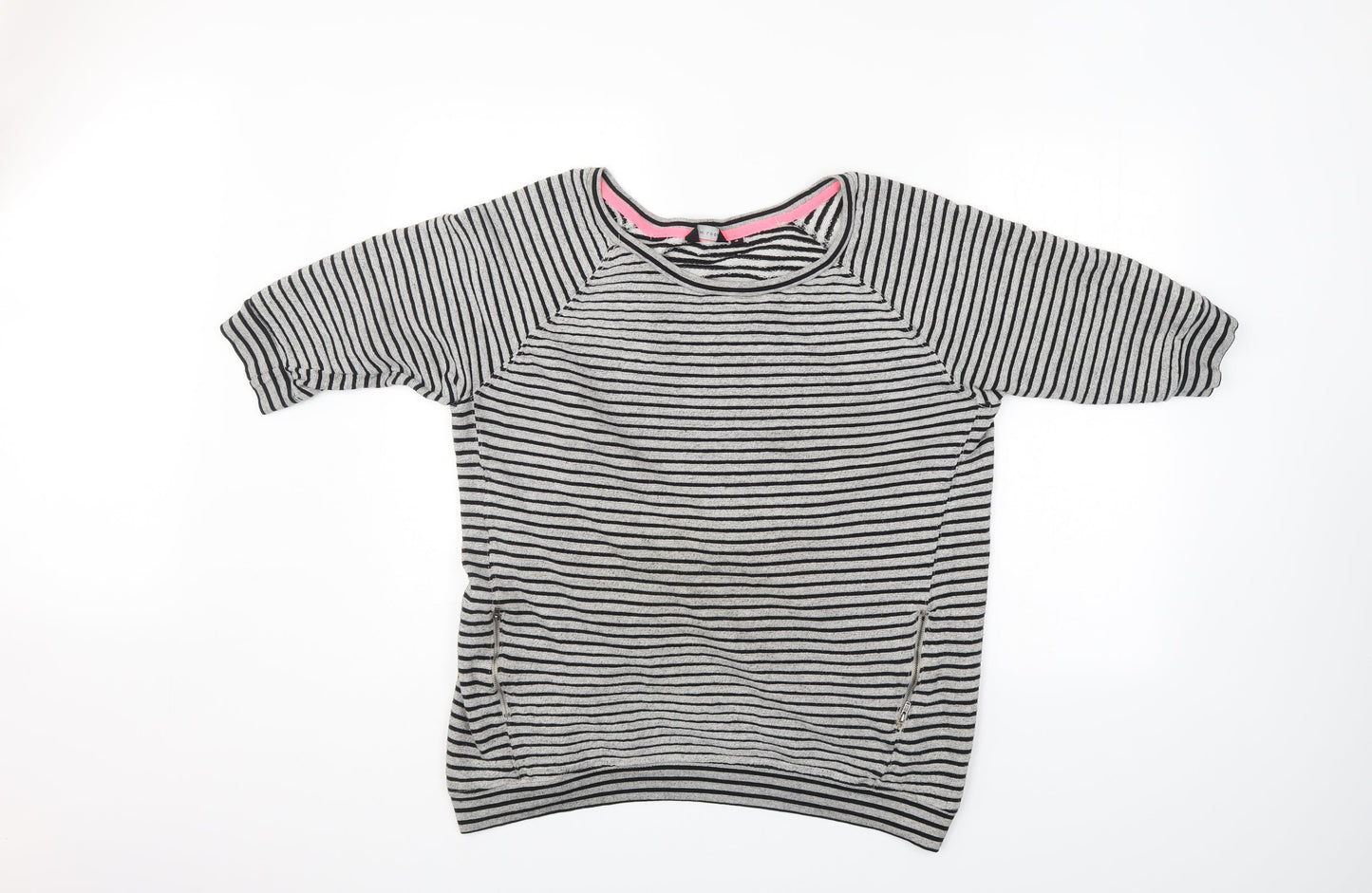 New Look Womens Grey Striped  Pullover Jumper Size 18