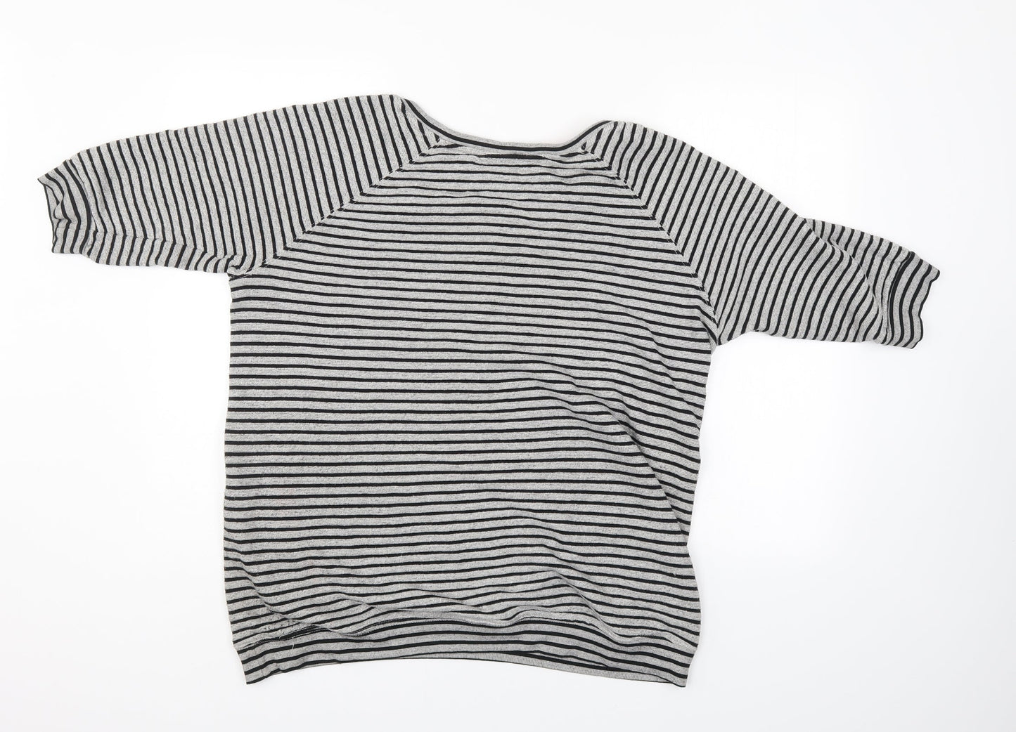 New Look Womens Grey Striped  Pullover Jumper Size 18
