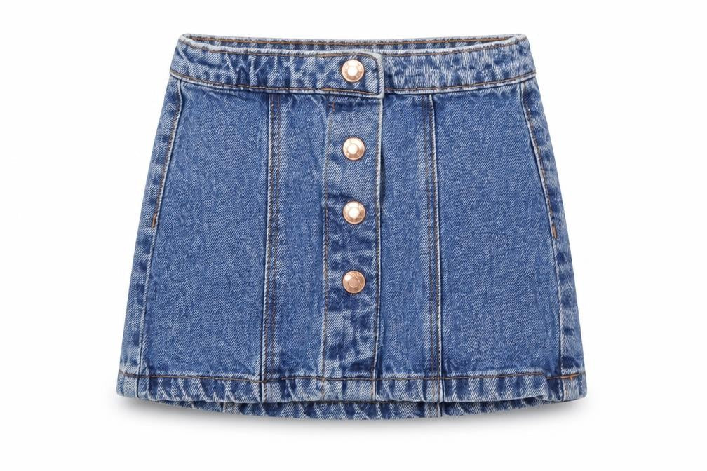 Denim & Co. Girls Blue  Denim A-Line Skirt Size 3-4 Years