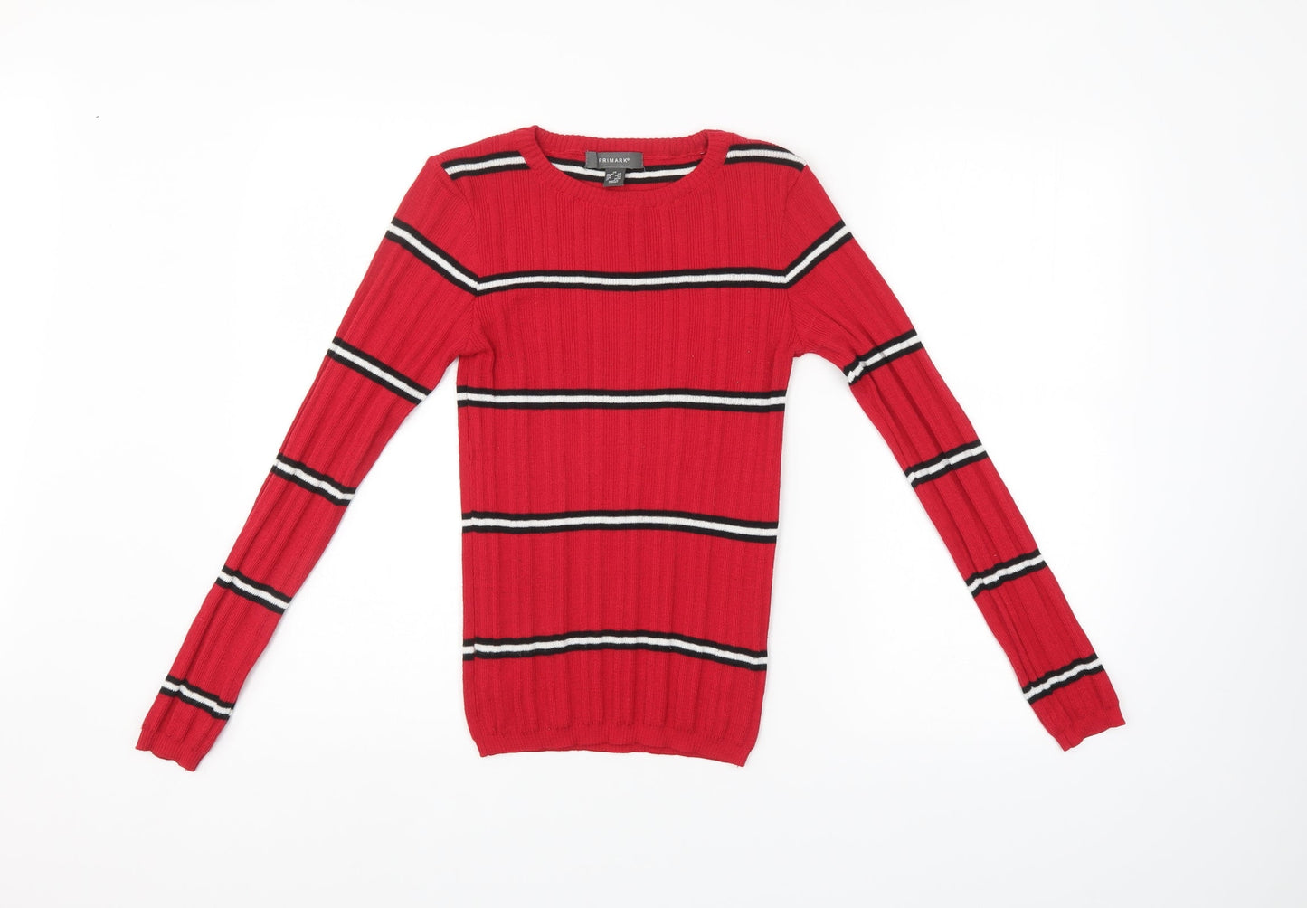 Primark Womens Red Striped  Pullover Jumper Size 6
