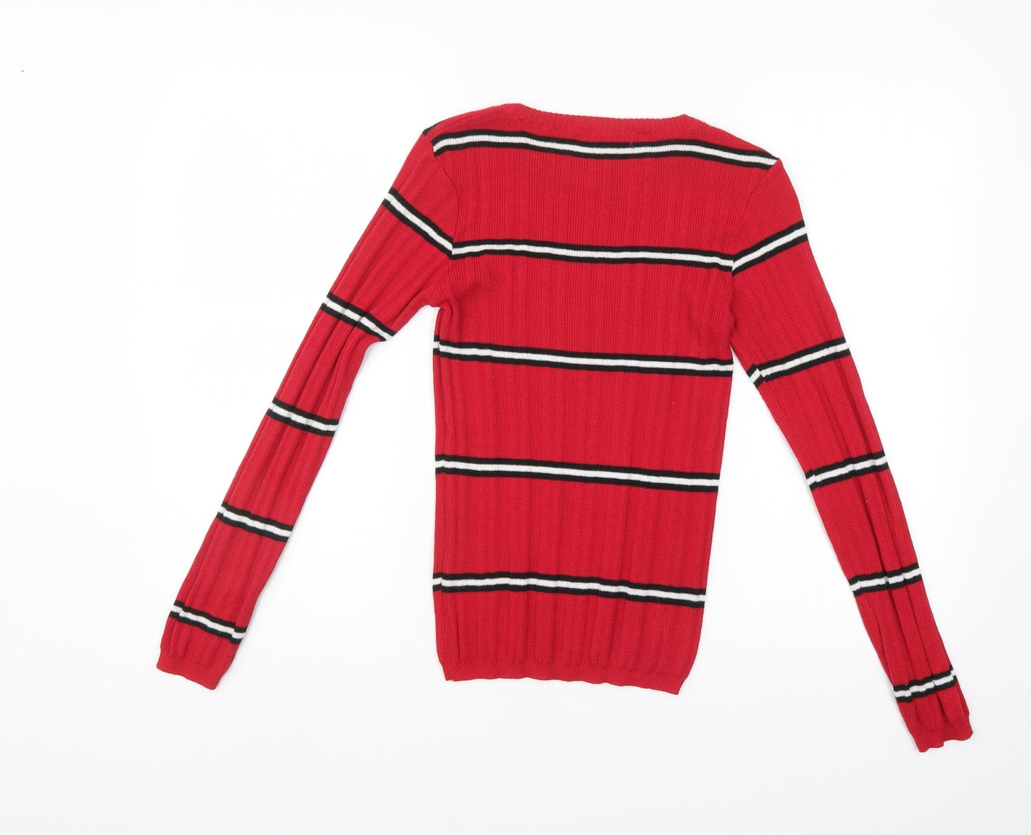 Primark Womens Red Striped  Pullover Jumper Size 6