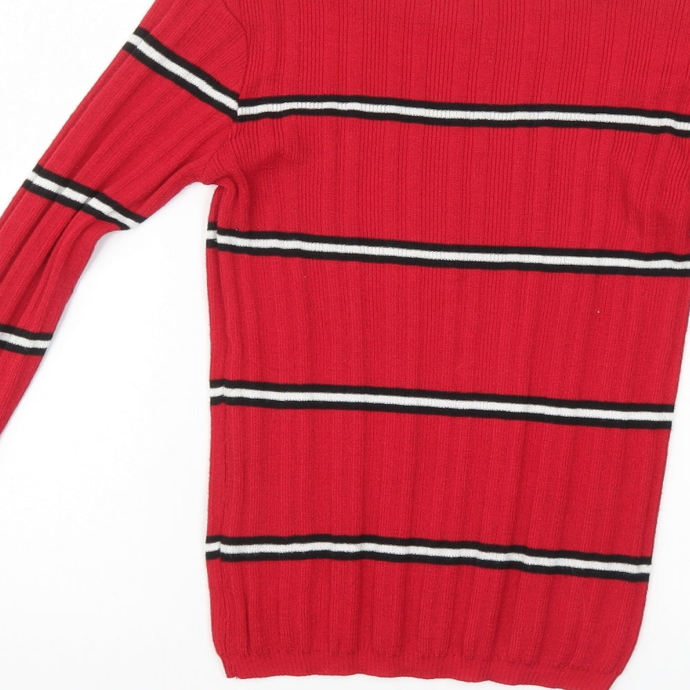 Primark Womens Red Striped  Pullover Jumper Size 6