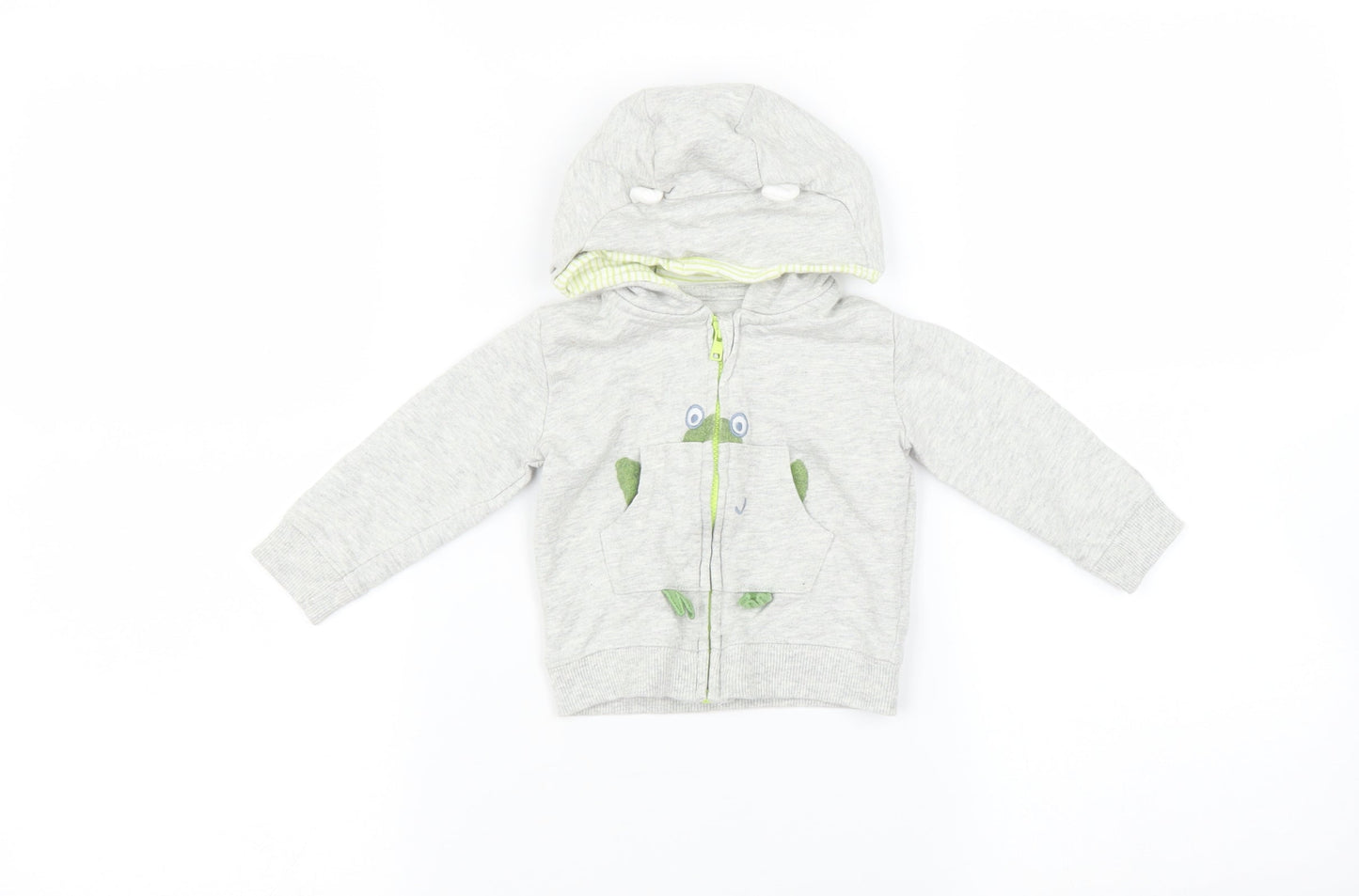M Baby Grey   Full Zip Jumper Size 3-6 Months  - frog