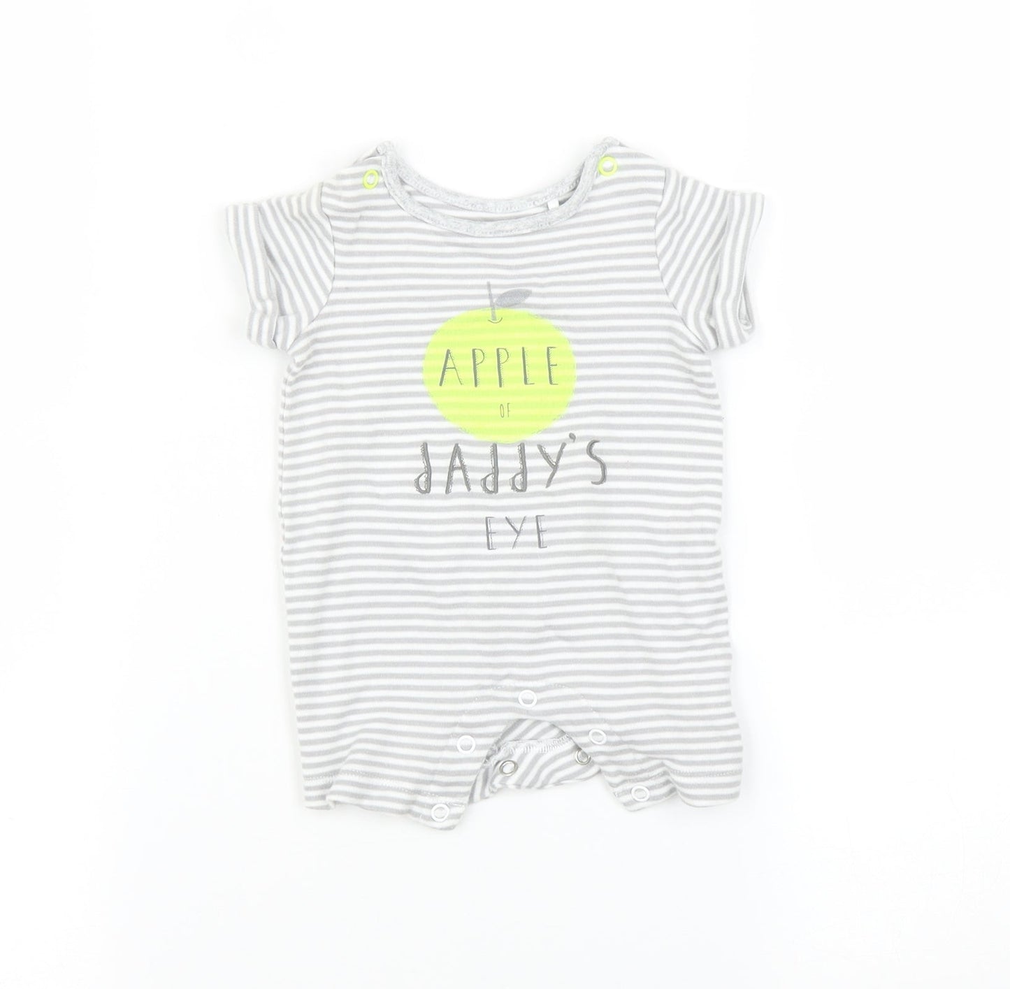 m Baby Grey Striped  Romper One-Piece Size Newborn  - Apple of daddys eye