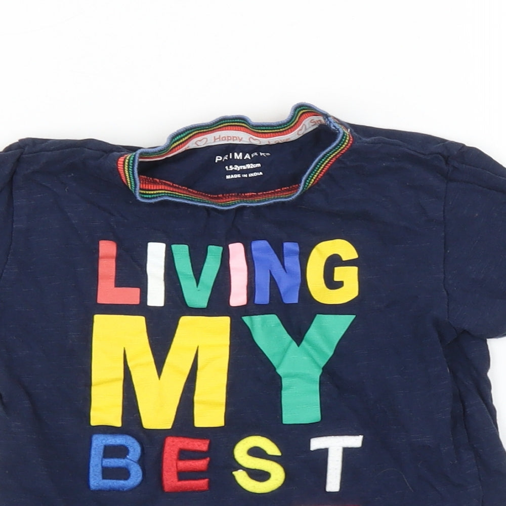 Primark Baby Blue   Basic T-Shirt Size 18-24 Months  - Living my best life