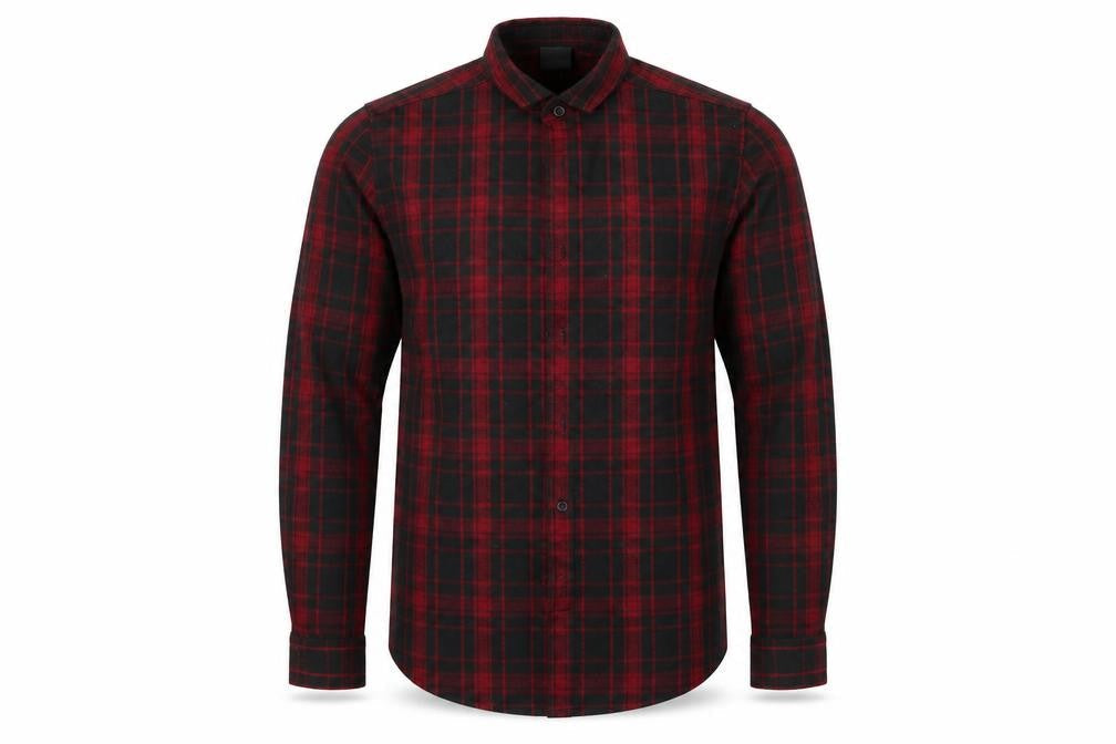 Front view of ASOS men’s multicoloured check button-up, size XS