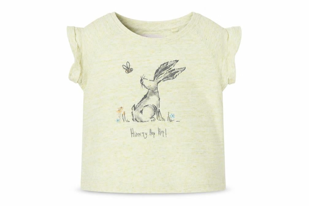 Front view of Next Baby Green Basic T-Shirt, size 6-9, Months - rabbit