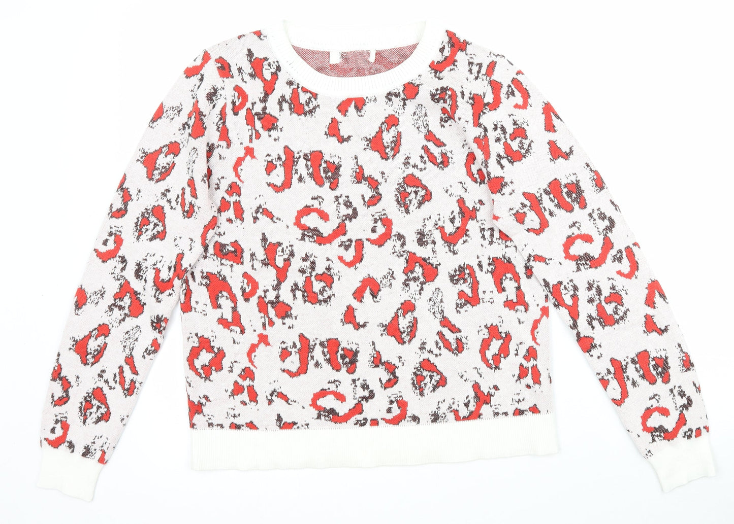 Preworn Womens Multicoloured Animal Print Knit Pullover Jumper Size S