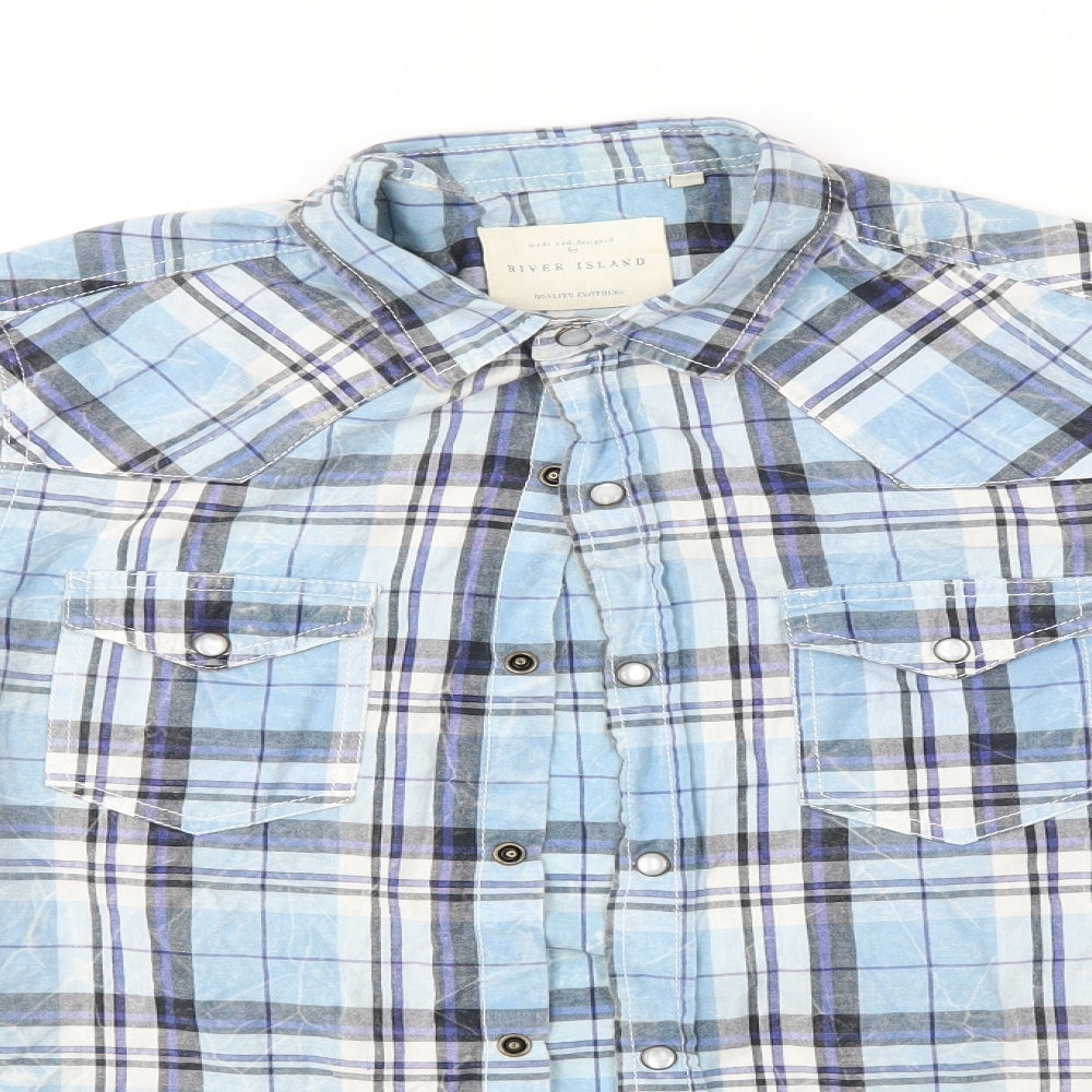 River Island Mens Multicoloured Check   Button-Up Size S