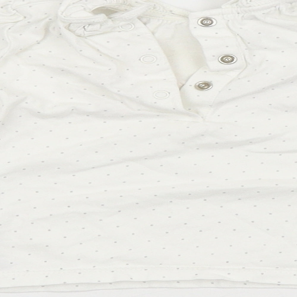 NEXT Girls White Spotted  Basic Blouse Size 3-6 Months