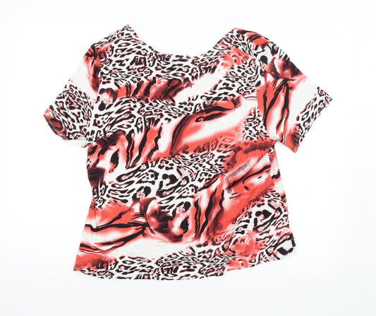 Saloos Womens Multicoloured Animal Print  Basic Blouse Size XL