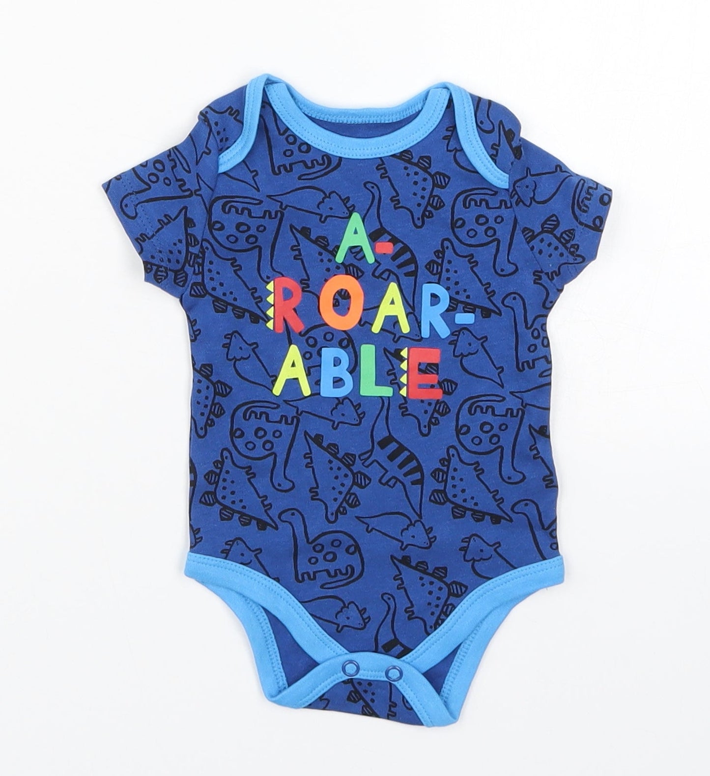 Pep&Co Boys Blue   Babygrow One-Piece Size 0-3 Months  - A-Roar-Able