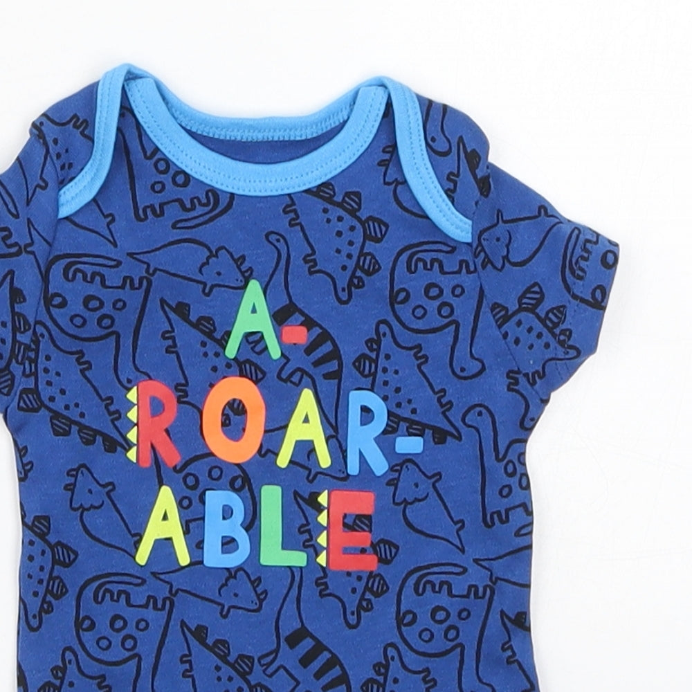 Pep&Co Boys Blue   Babygrow One-Piece Size 0-3 Months  - A-Roar-Able