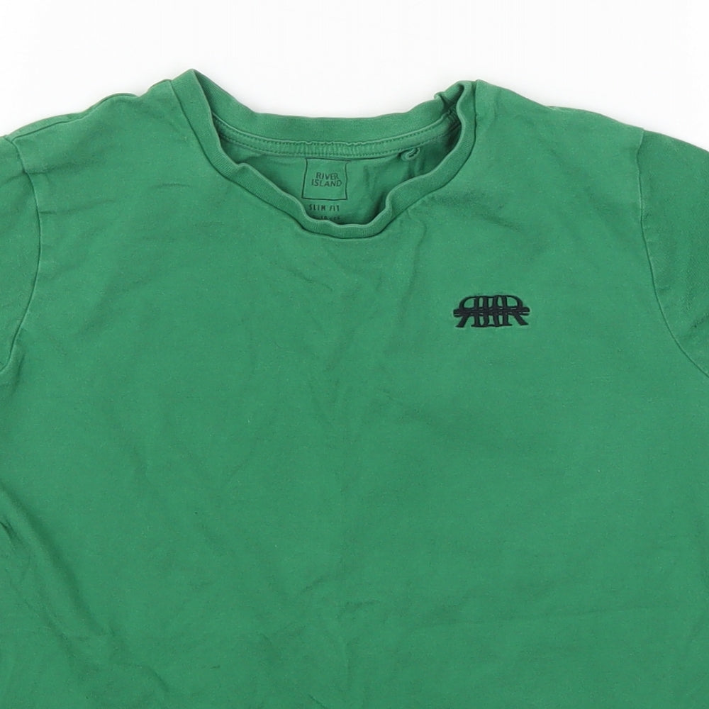 River Island Boys Green   Basic T-Shirt Size 9-10 Years
