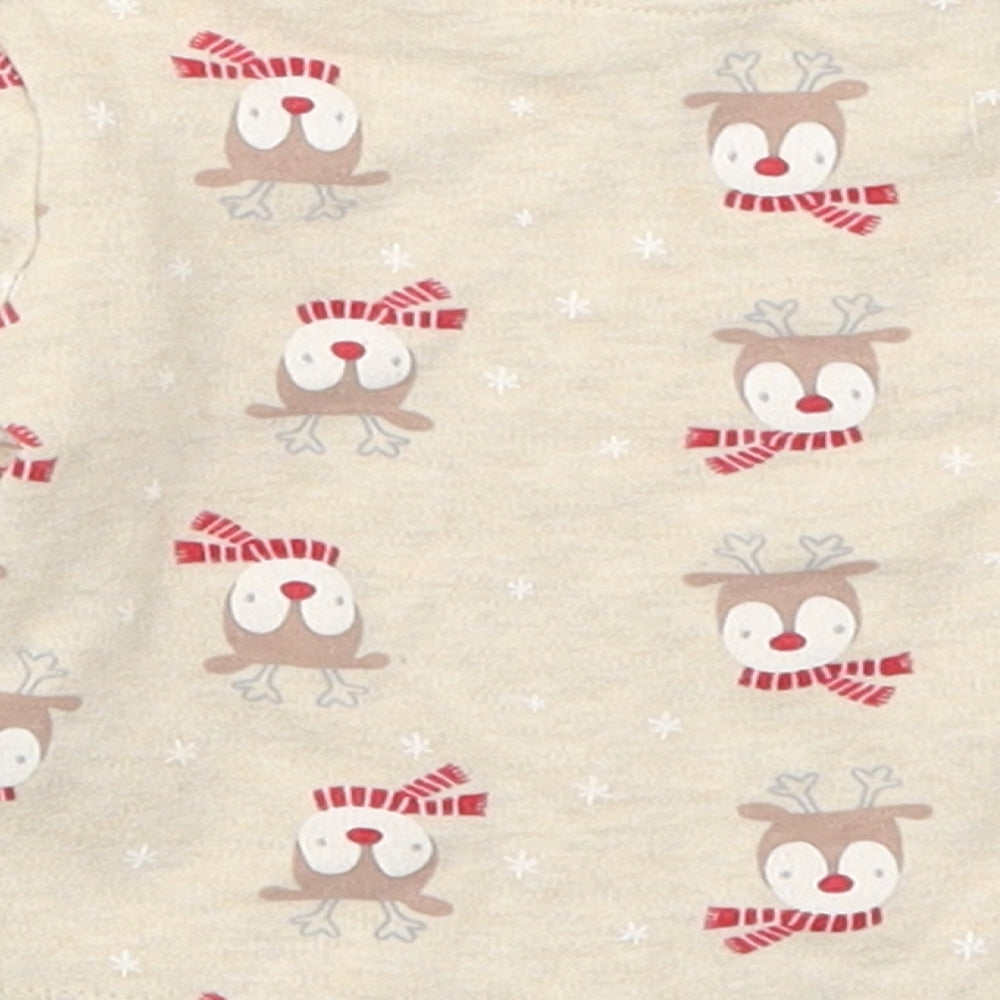 George Baby Beige Solid  Cami Pyjama Top Size 0-3 Months  - Rudolph Christmas