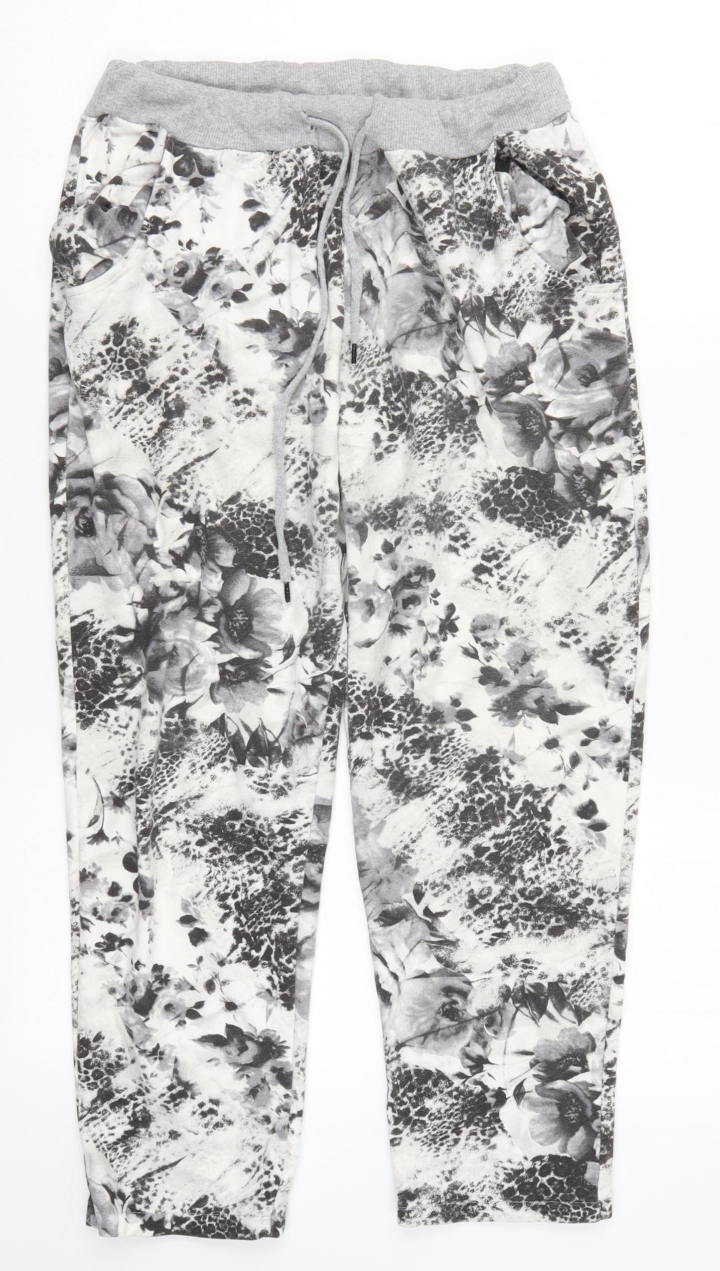 Preworn Womens Grey Geometric  Sweatpants Trousers Size 27 in L25 in
