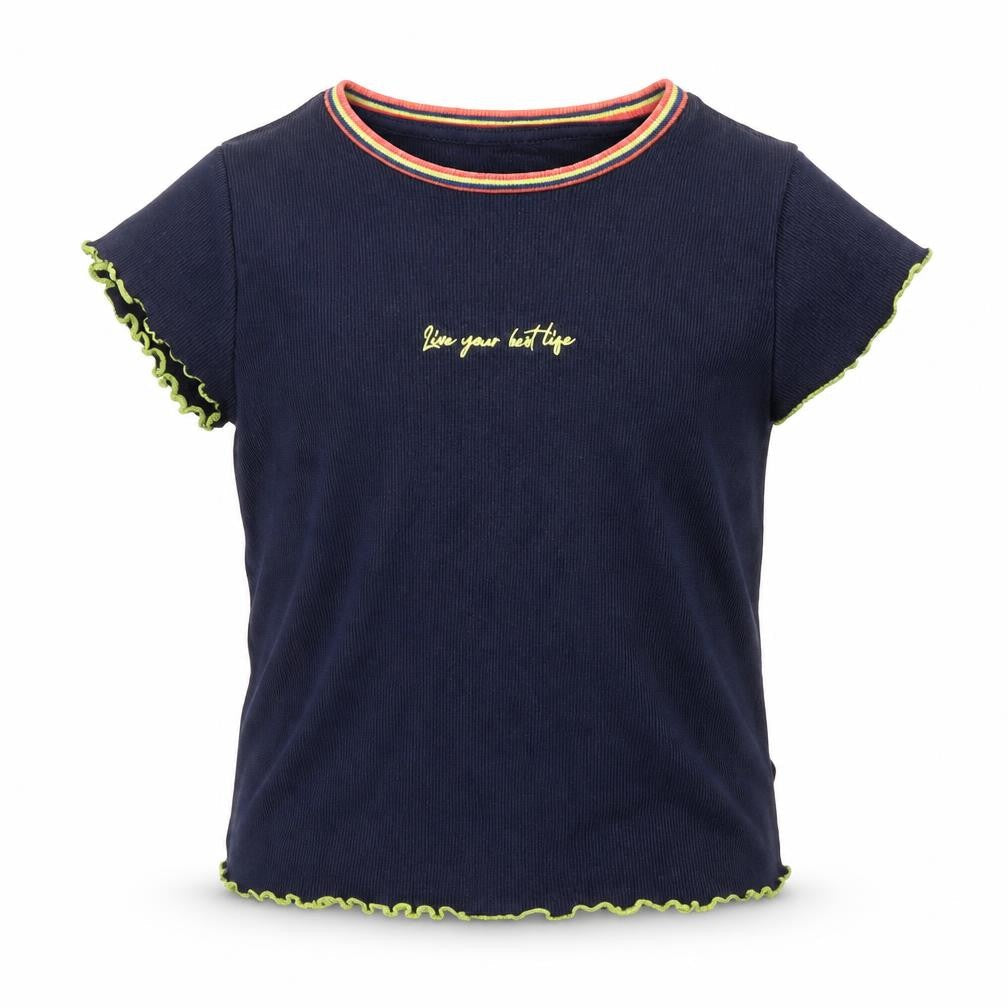 Marks and Spencer Girls Blue   Basic T-Shirt Size 7-8 Years  - Live Your Best Life