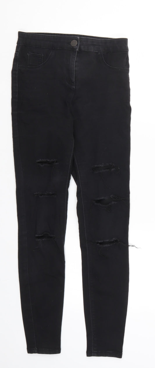 Matalan Womens Black  Denim Skinny Jeans Size 8 L27 in
