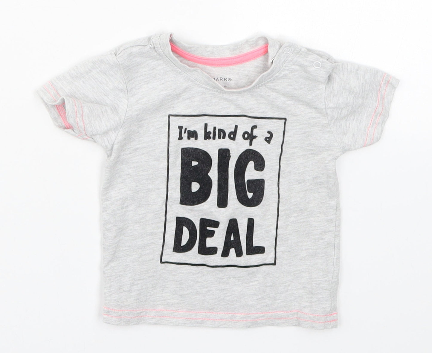 Primark Baby Grey   Basic T-Shirt Size 3-6 Months  - I'm Kind of a Big Deal